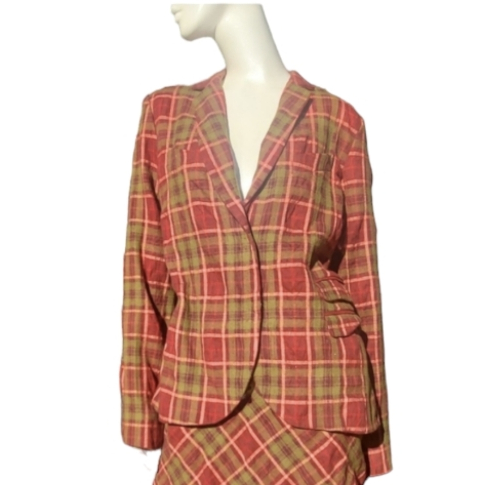 LILITH PARIS plaid blazer